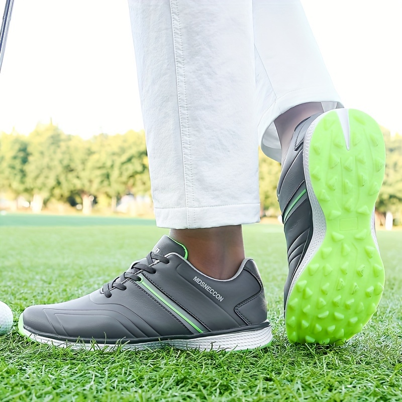 Mens Solid Non Slip Golf Shoes Professional Lace Up Sports Sneakers Perfect For Better & Outdoors Temu details 0