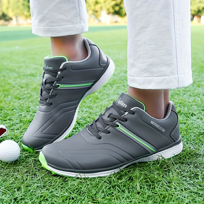 Mens Solid Non Slip Golf Shoes Professional Lace Up Sports Sneakers Perfect For Better & Outdoors Temu details 1