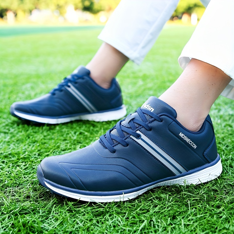 Mens Solid Non Slip Golf Shoes Professional Lace Up Sports Sneakers Perfect For Better & Outdoors Temu details 3