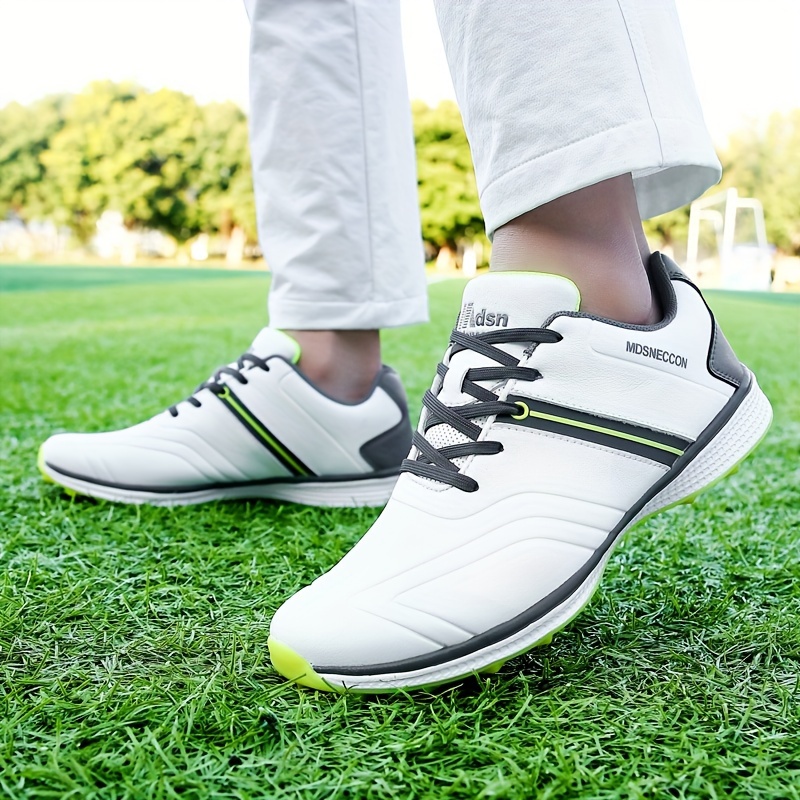 Mens Solid Non Slip Golf Shoes Professional Lace Up Sports Sneakers Perfect For Better & Outdoors Temu details 4
