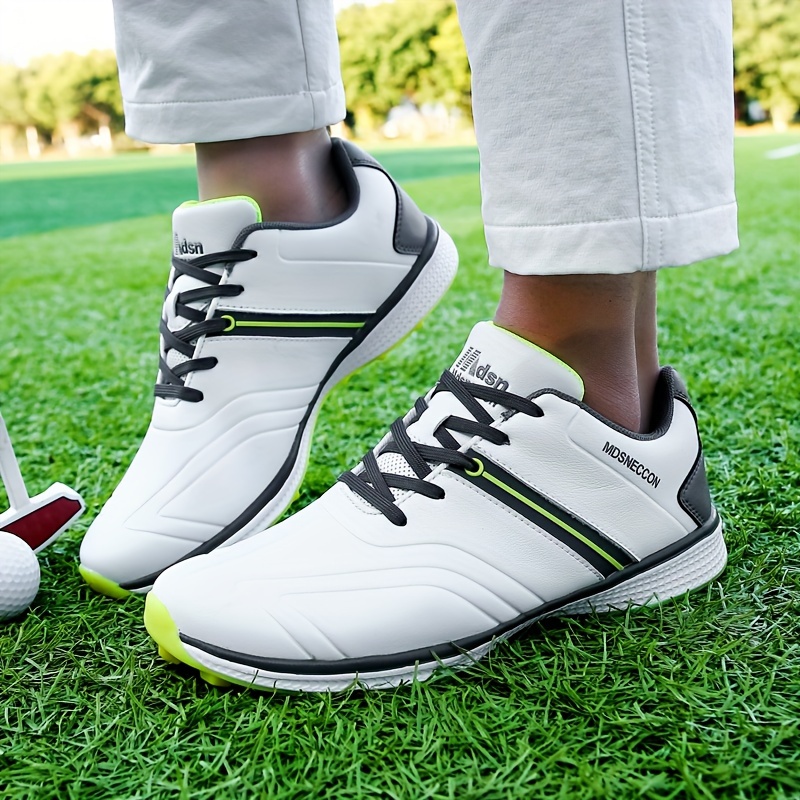 Mens Solid Non Slip Golf Shoes Professional Lace Up Sports Sneakers Perfect For Better & Outdoors Temu details 5