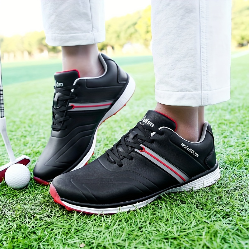 Mens Solid Non Slip Golf Shoes Professional Lace Up Sports Sneakers Perfect For Better & Outdoors Temu details 6