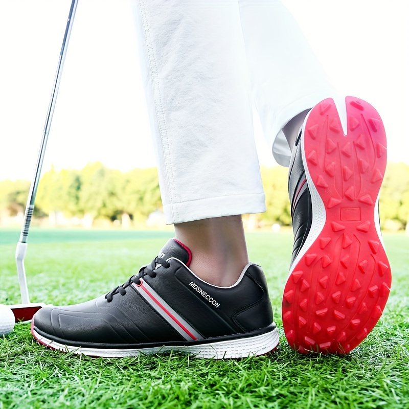 Mens Solid Non Slip Golf Shoes Professional Lace Up Sports Sneakers Perfect For Better & Outdoors Temu details 7