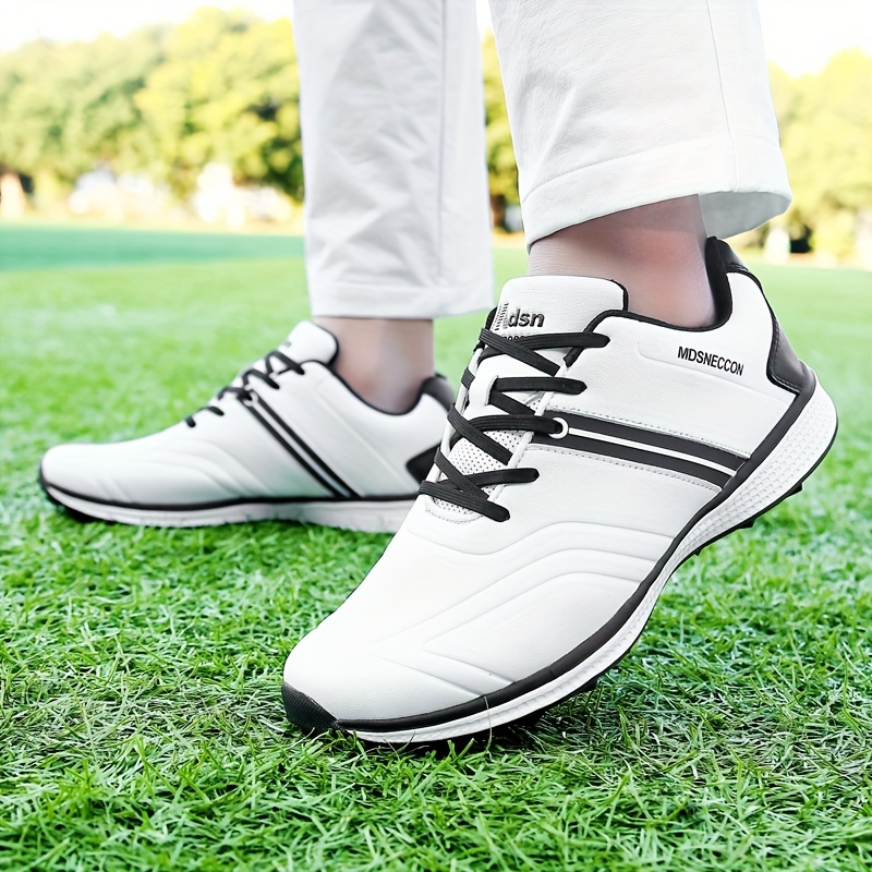 Mens Solid Non Slip Golf Shoes Professional Lace Up Sports Sneakers Perfect For Better & Outdoors Temu details 9