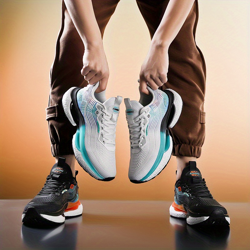 mens lightweight sports sneakers shock absorption breathability comfort for outdoor running jogging hiking details 1