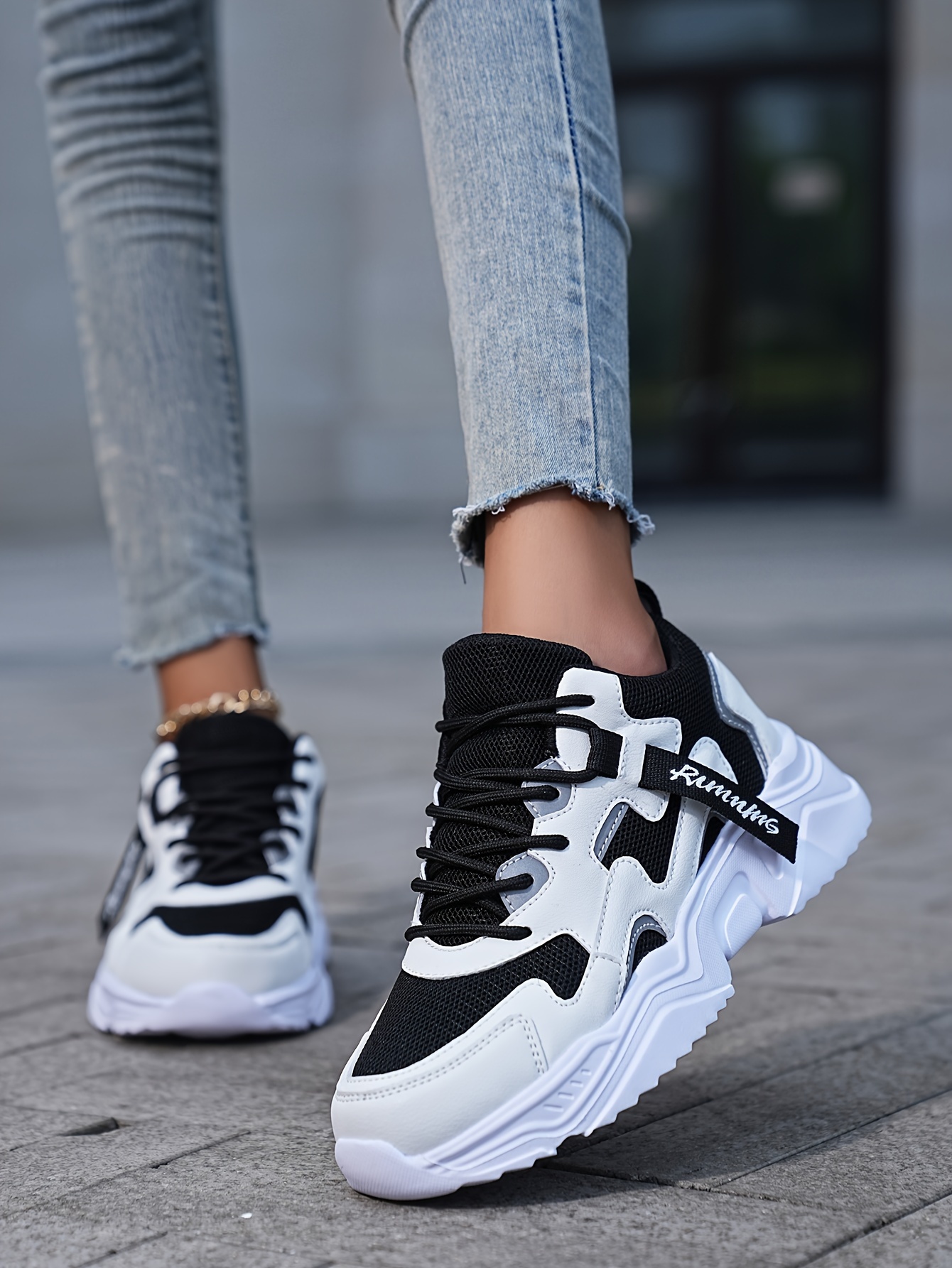 wear resistant sneakers women s casual color blocking design details 5