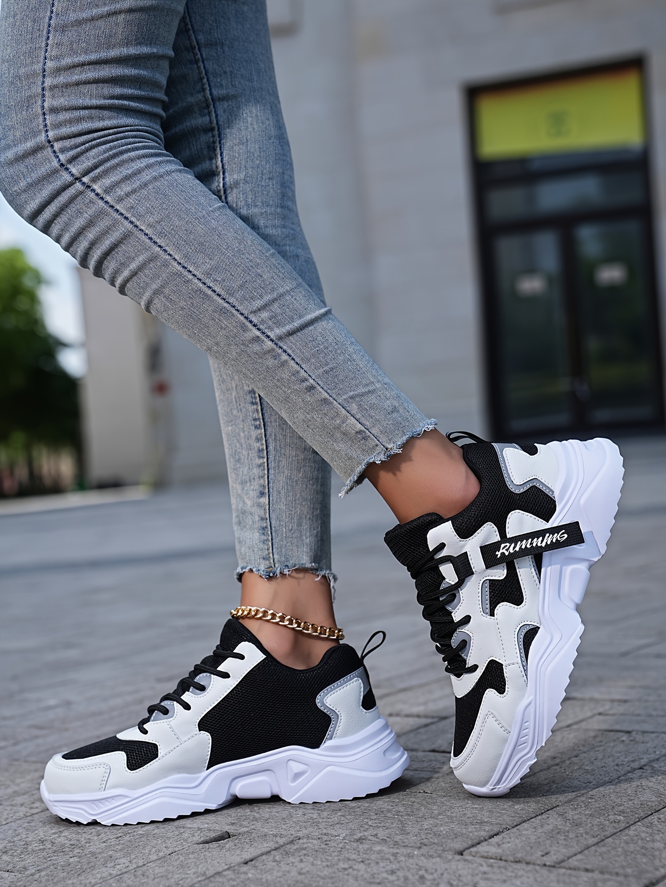 wear resistant sneakers women s casual color blocking design details 7