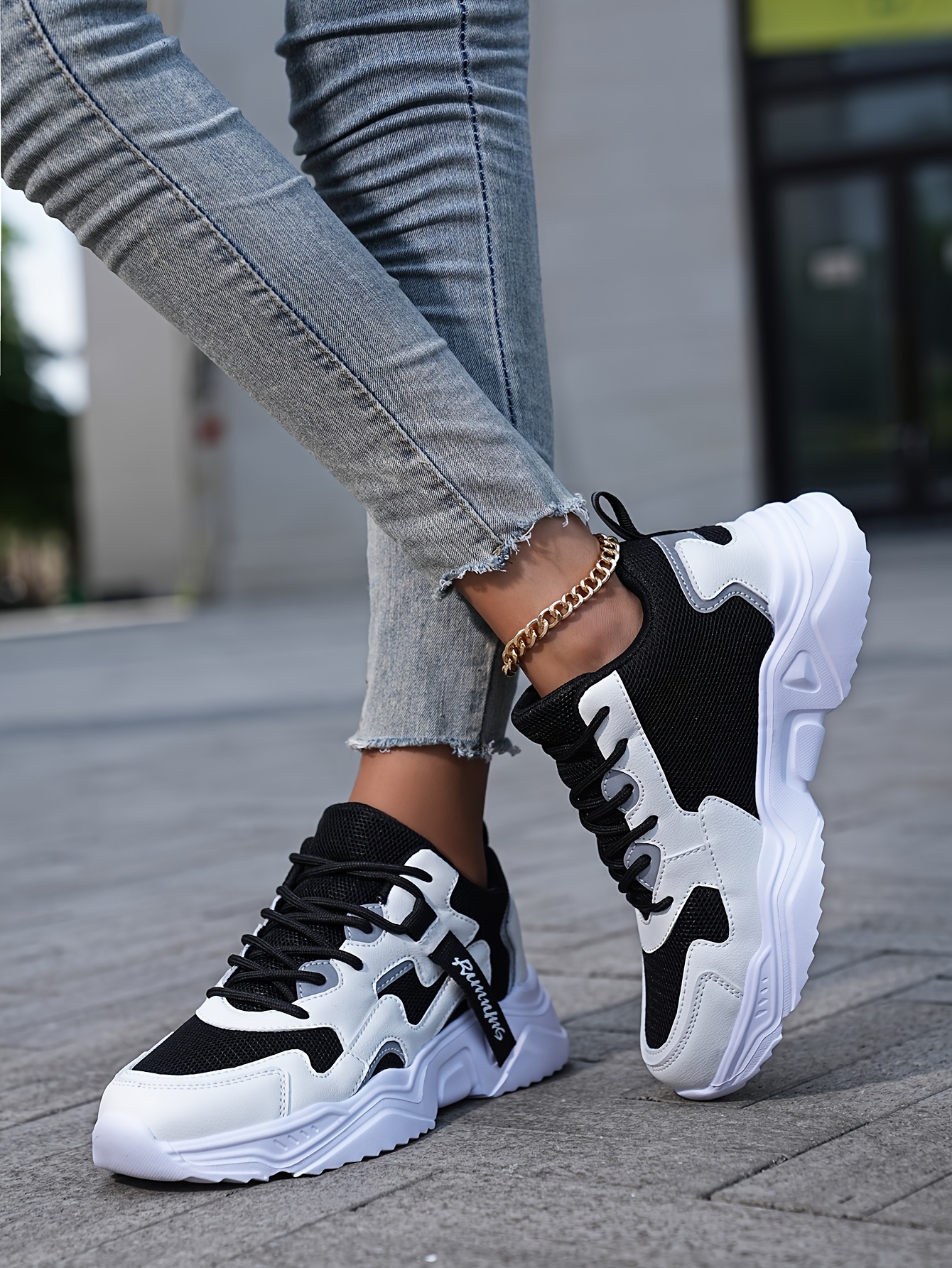 wear resistant sneakers women s casual color blocking design details 8