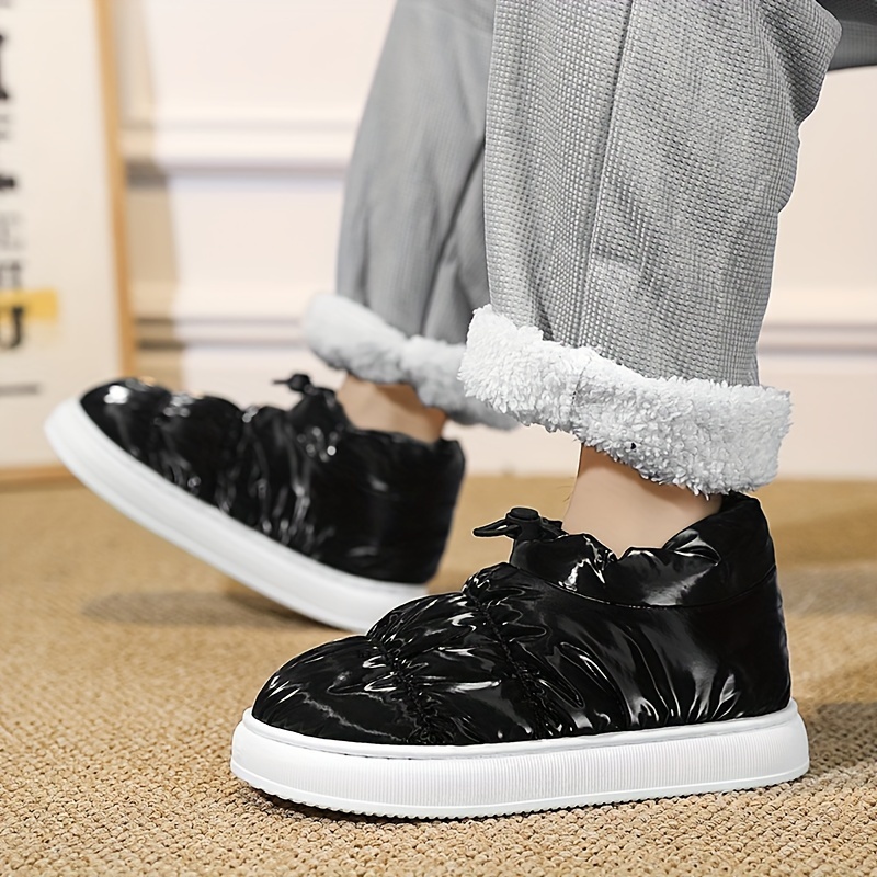 Mens Fashion Snow Boots Breathable Lightweight Slip On Shoes With Fuzzy Lining And Elastic For Outdoor Autumn And Winter Men s Shoes Temu details 0