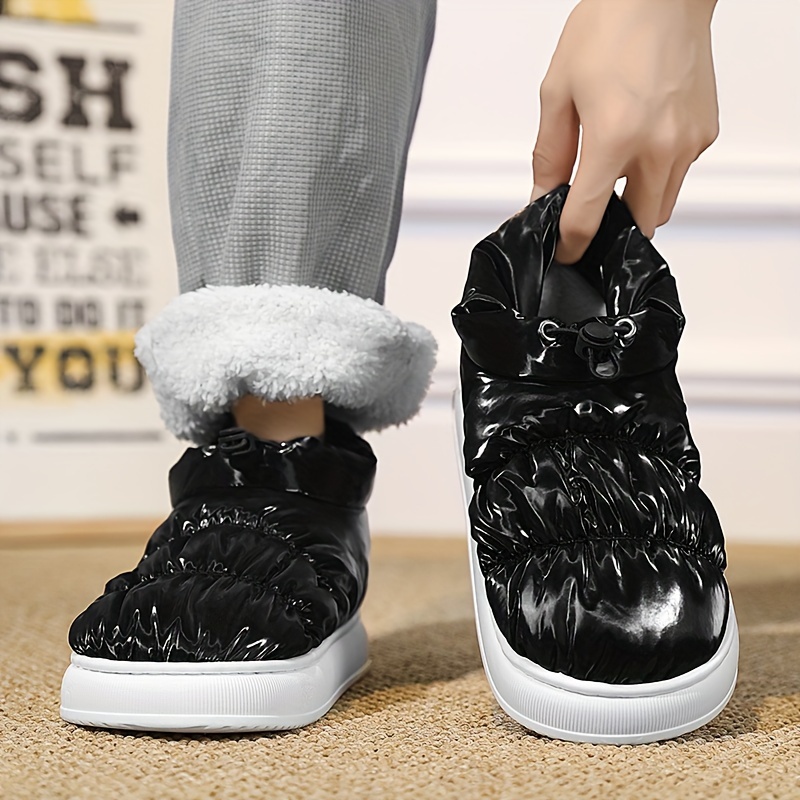 Mens Fashion Snow Boots Breathable Lightweight Slip On Shoes With Fuzzy Lining And Elastic For Outdoor Autumn And Winter Men s Shoes Temu details 1