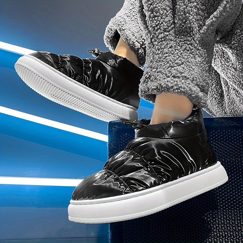 Mens Fashion Snow Boots Breathable Lightweight Slip On Shoes With Fuzzy Lining And Elastic For Outdoor Autumn And Winter Men s Shoes Temu details 2