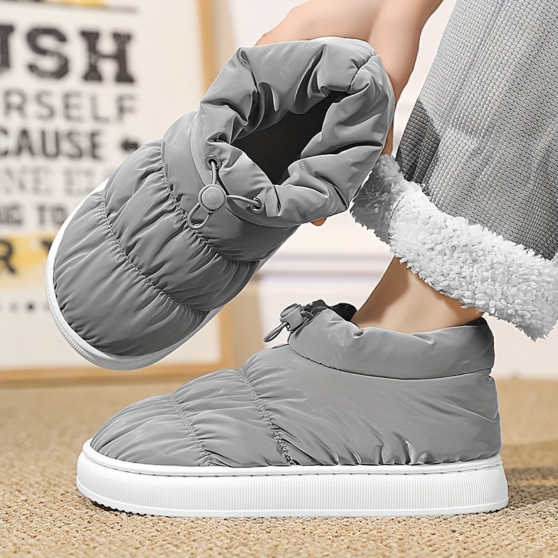 Mens Fashion Snow Boots Breathable Lightweight Slip On Shoes With Fuzzy Lining And Elastic For Outdoor Autumn And Winter Men s Shoes Temu details 4