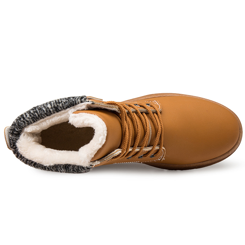 Mens Fashion Windproof Anti Skid High Top Lace Up Boots With Fuzzy Lining For Outdoor Autumn And Winter Highquality & Affordable Temu details 4