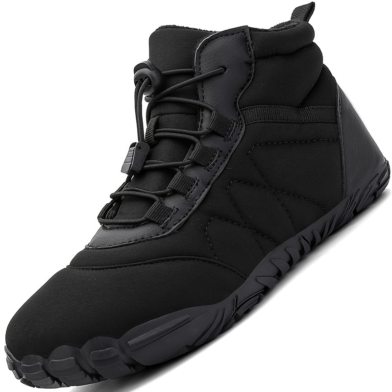 Mens Casual Snow Boots Anti Skid Windproof High Top Slip On Boots With Elastic For Outdoor Autumn And Winter Men s Shoes Temu details 1